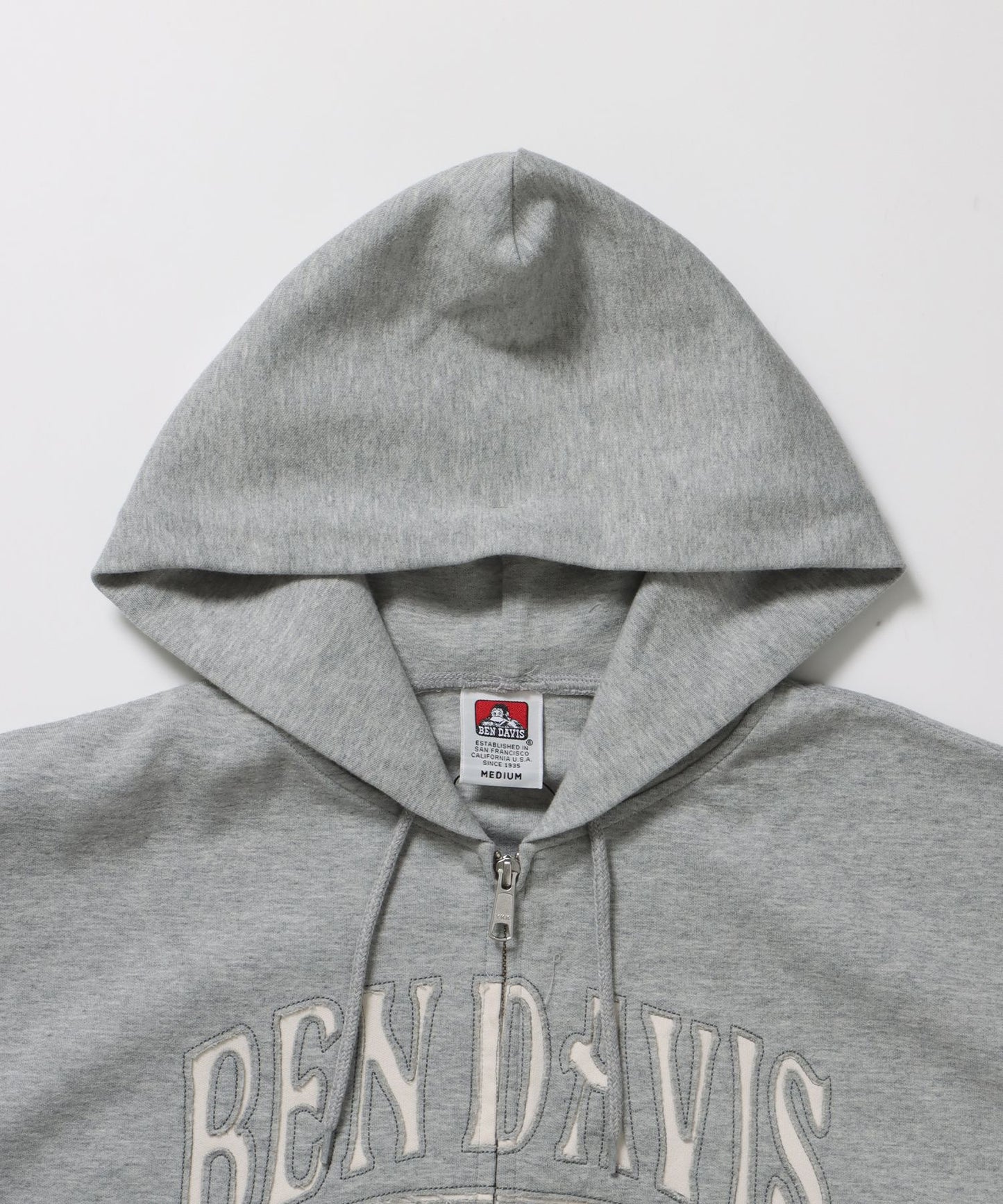 CUTOUT LETTER ZIP HOODY / オーバーサイズ ヘビーウェイト ジップパーカー フーディ ダブルジップ 刺繍 加工 【短丈】 グレー