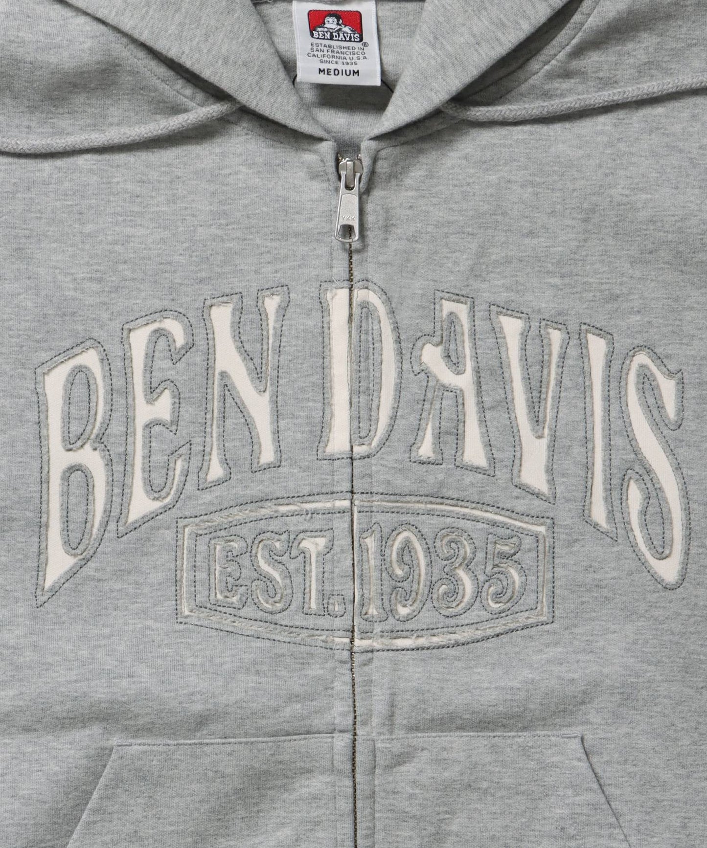 CUTOUT LETTER ZIP HOODY / オーバーサイズ ヘビーウェイト ジップパーカー フーディ ダブルジップ 刺繍 加工 【短丈】 グレー