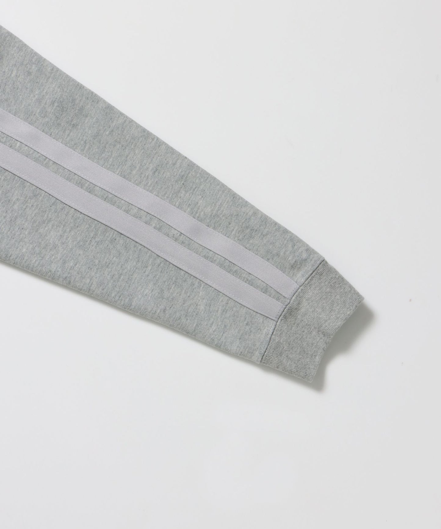 JERSEY LINE TRACK JACKET / ビッグシルエット フルジップ ヘビーウェイト 加工 刺繍 フーディ【短丈】 グレー