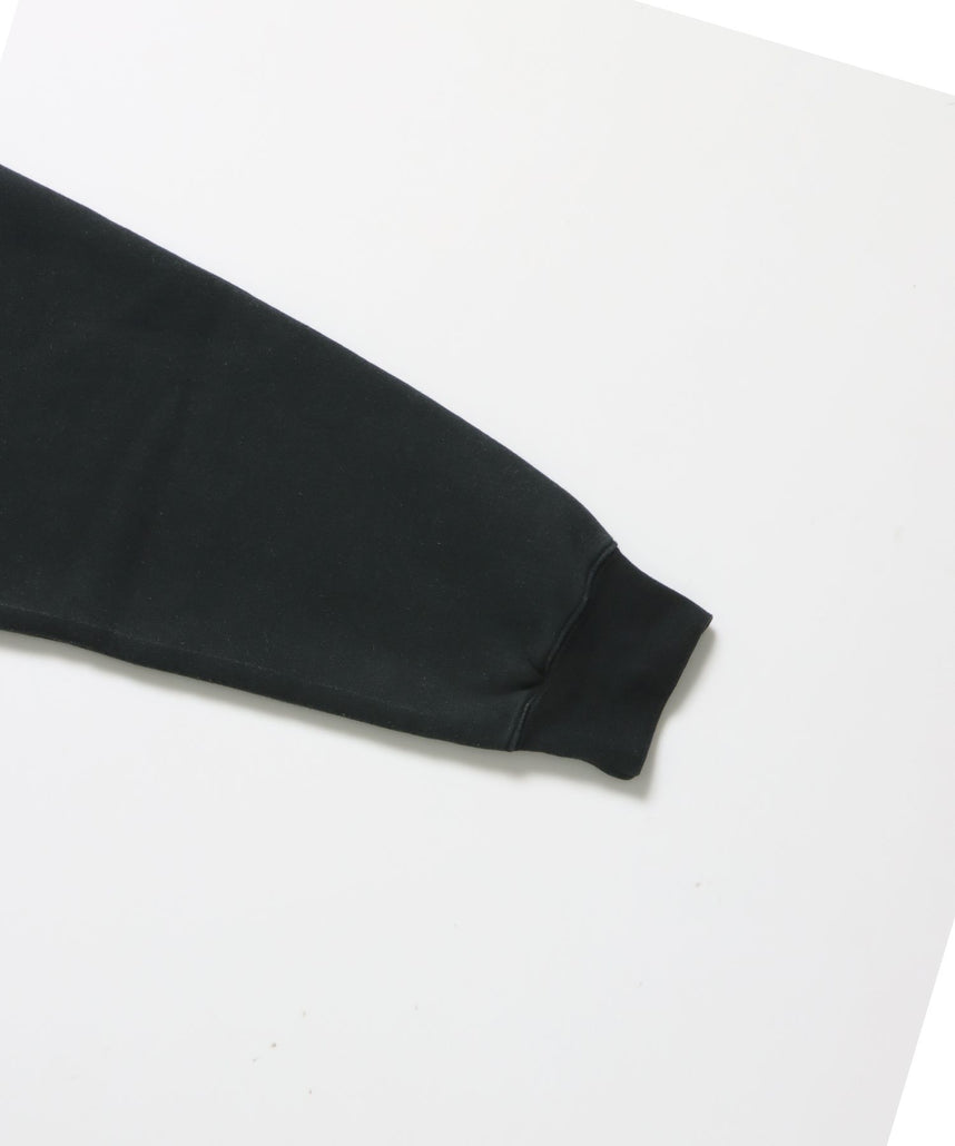 GRAPHIC FADED ZIP HOODIE / ジップパーカー フーディ 裏起毛 ヘビーウェイト プリント 加工 ブラック