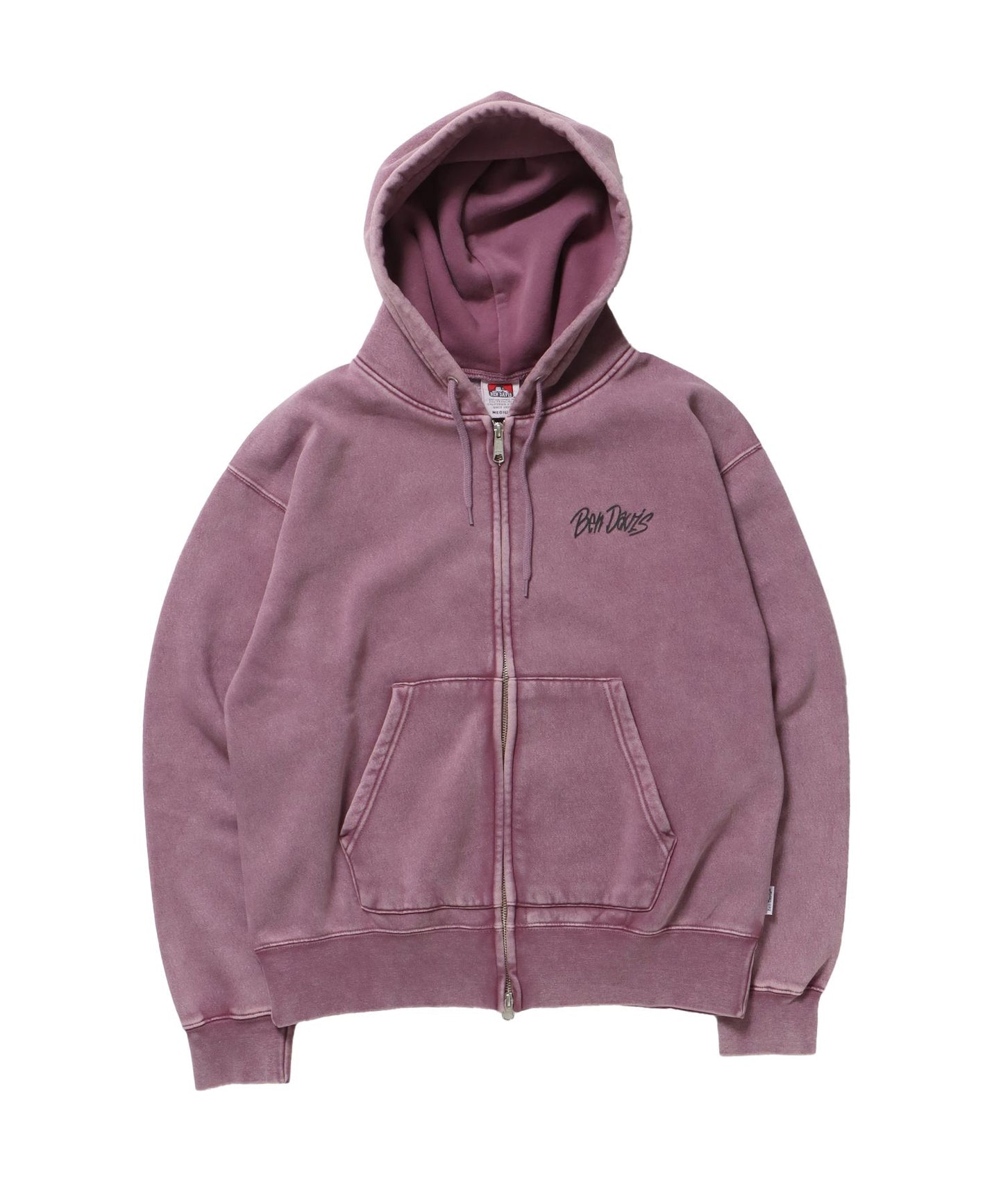 GRAPHIC FADED ZIP HOODIE / ジップパーカー フーディ 裏起毛 ヘビーウェイト プリント 加工 ピンク