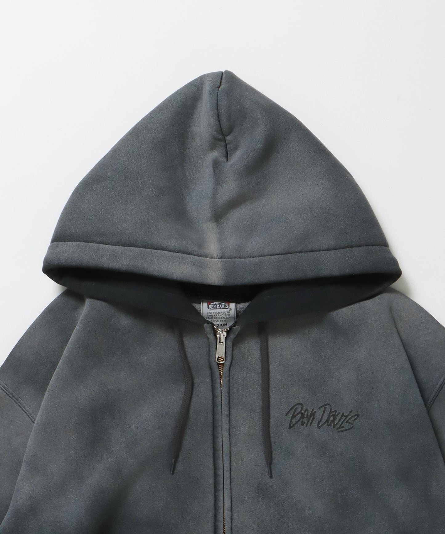 GRAPHIC FADED ZIP HOODIE / ジップパーカー フーディ 裏起毛 ヘビーウェイト プリント 加工 柄19