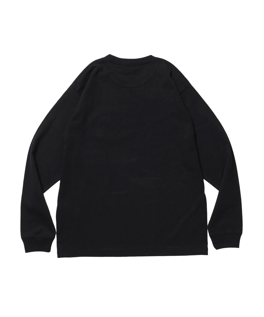 HEART GORILLA L/S TEE / クルーネック ロンT 長袖 刺繍 ワンポイント ユニセックス レギュラーシルエット ブラック