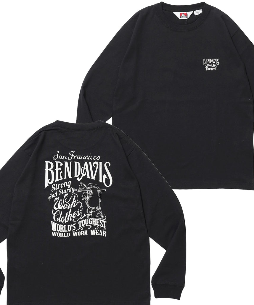 BEN DAVIS（ベンデイビス）】PAINTER'S SIGN L/S TEE / ロンT クルー