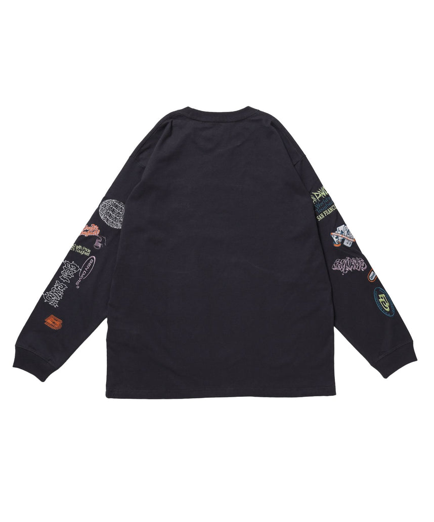 BEN DAVIS（ベンデイビス）】SLEEVE EMB WIDE L/S TEE / ロンT クルー
