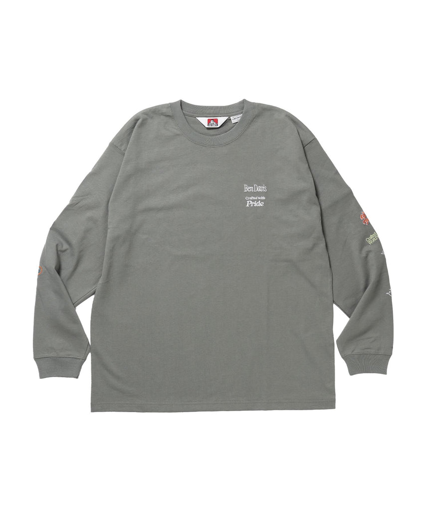 276◆稀少品タッド・デービス インペリアルTAD DAVIS IMPERIAL BEN DAVIS（ベンデイビス）】SLEEVE EMB WIDE L/S TEE / ロンT クルー
