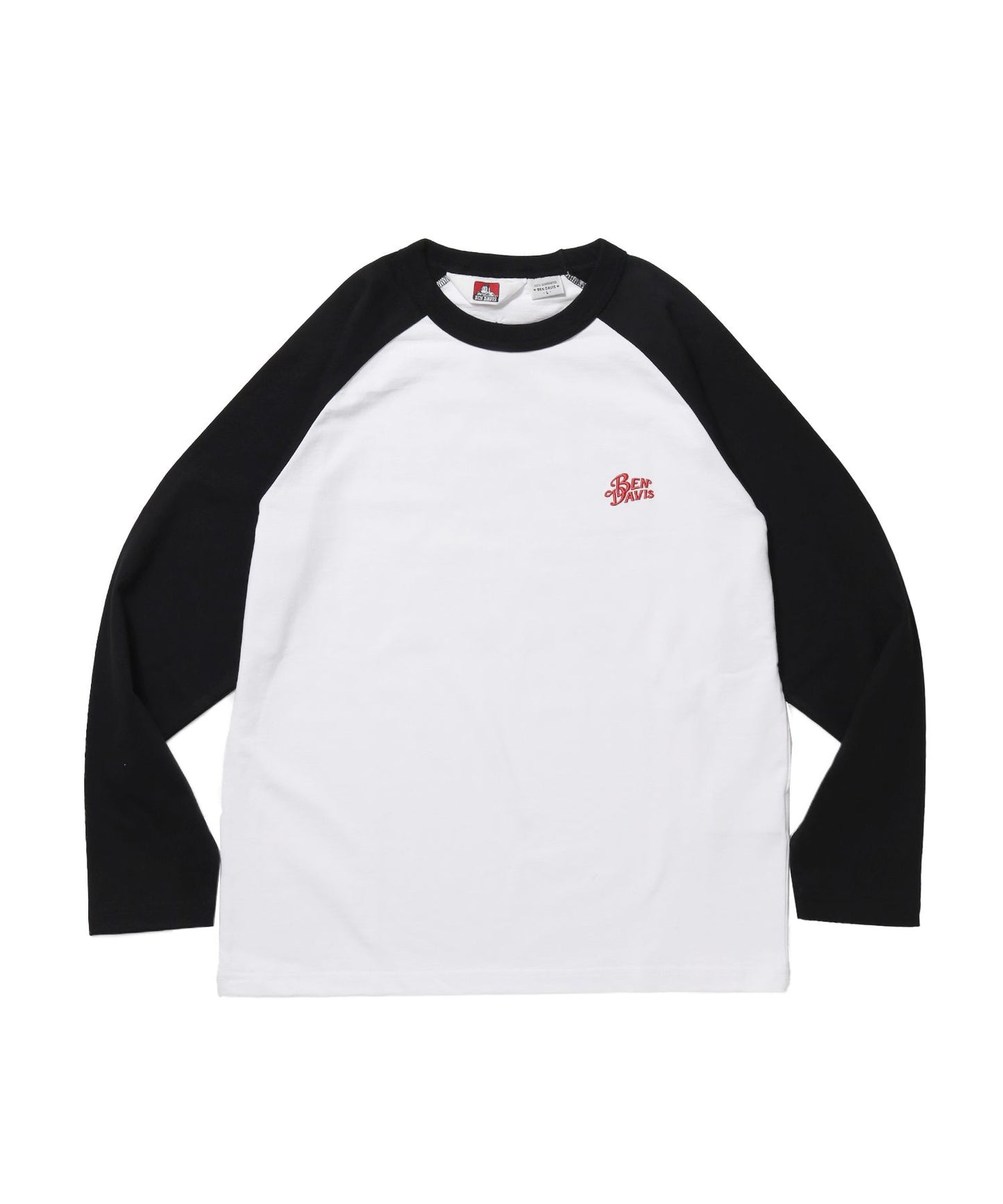 【BEN DAVIS（ベンデイビス）】RIDERS RAGLAN L/S TEE / ロンT クルーネック ラグラン 七分丈 長袖 レギュラーシルエット プリント ブラック