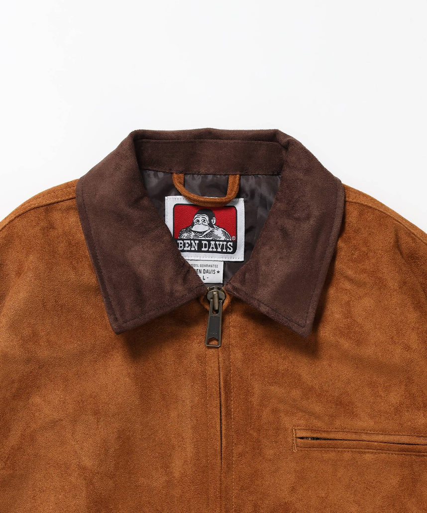 FAUX SUEDE WORK JACKET / ワーク ジャケット ジップ スウェード ポケット ベージュ系その他3