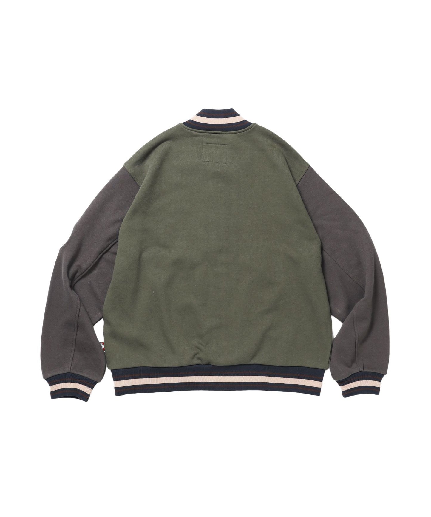 SWEAT STADIUM JACKET / スラックス ジャケット 刺繍 ワンポイント 裏毛 ワッペン カーキ