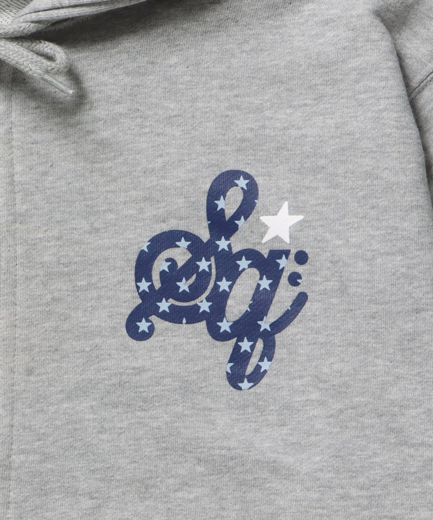 sqnz logo pt zip p/k / ジップパーカー フーディ 裏毛 ワンポイント ダブルジップ 花柄  星柄 グレー