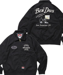 THEATER EMB BM JACKET / ワーク ジャケット ジップ 刺繍 ポケット ワンポイント ブラック