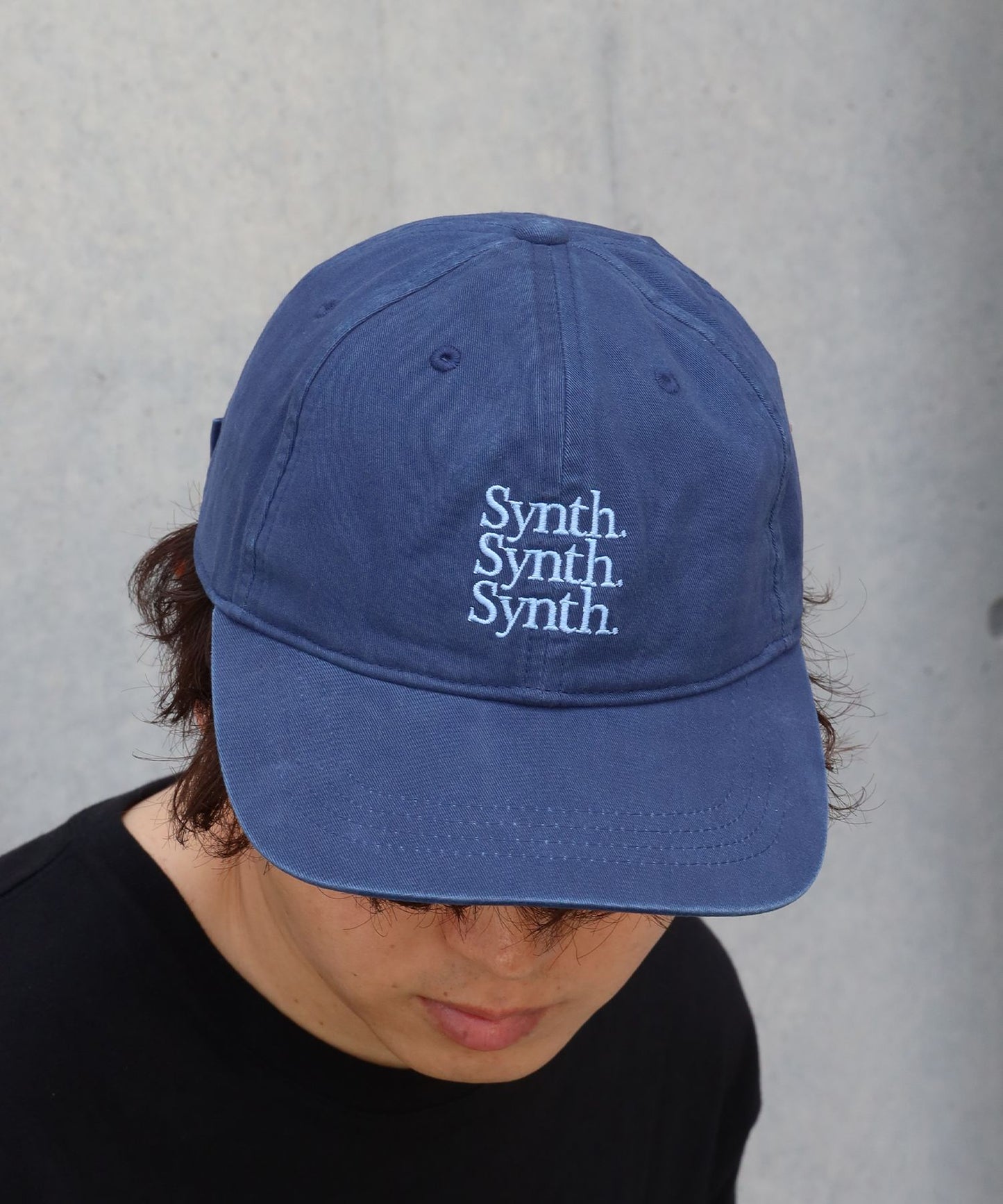 ヴィンテージライク3段刺繍キャップ / ユニセックス キャップ 帽子 雑貨 刺繍 加工 ヴィンテージライク ネイビー