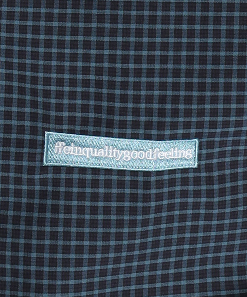 2WAYチェックトートバッグ / ユニセックス バック 2WAY 雑貨 刺繍 チェック ポケット ネイビー