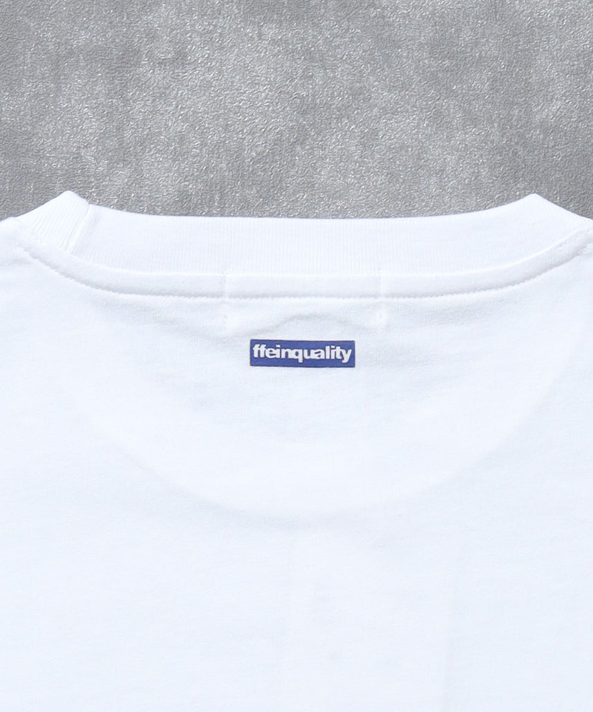 センターデカロゴプリントショート丈Tシャツ/ クルーネック 半袖 刺繍 【短丈】 ホワイト