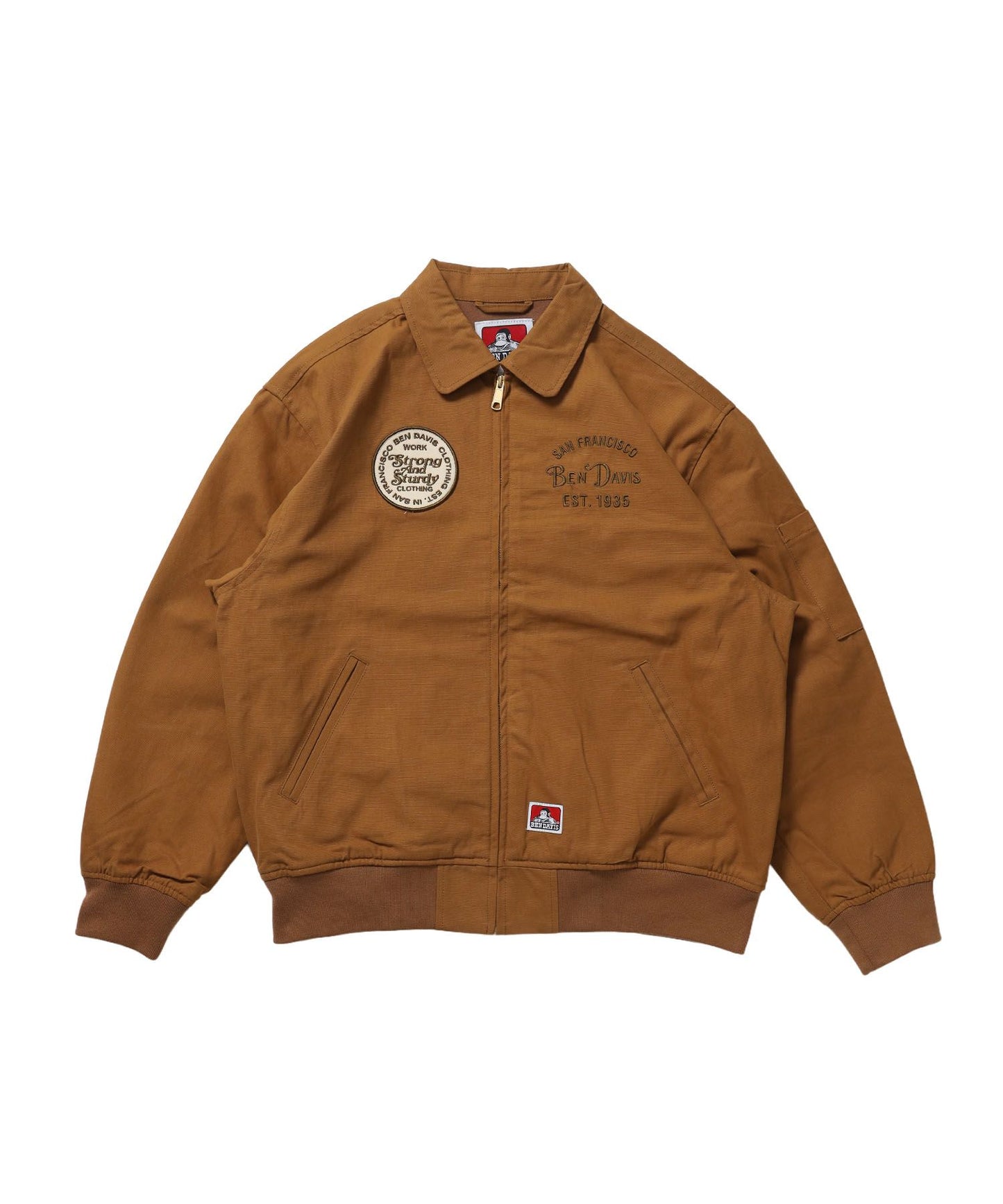 【BEN DAVIS（ベンデイビス）】COTTON DUCK SOUVENIR JACKET / スーベニア 刺繍 フライトジャケット ユニセックス 裏地付き アウター ベージュ