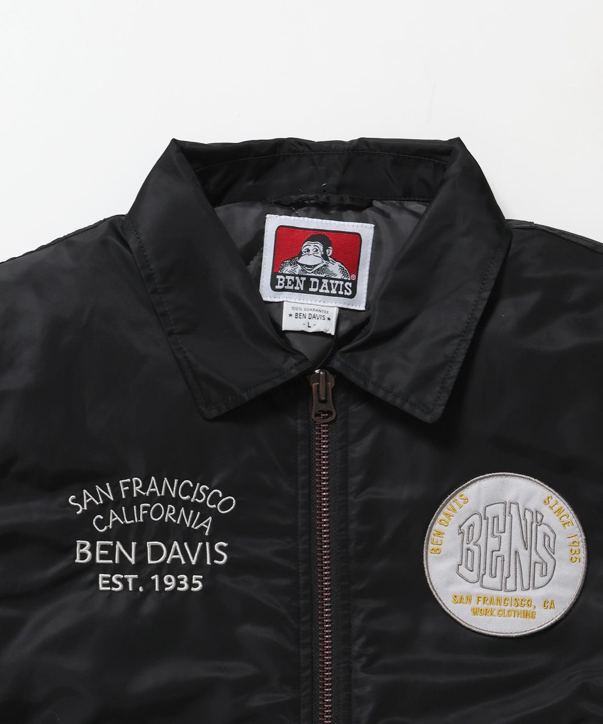 SOUVENIR EMB FLIGHT JACKET / スーベニアジャケット フライトジャケット 刺繍 ワッペン 着脱ボア衿 アウター ユニセックス ブラック