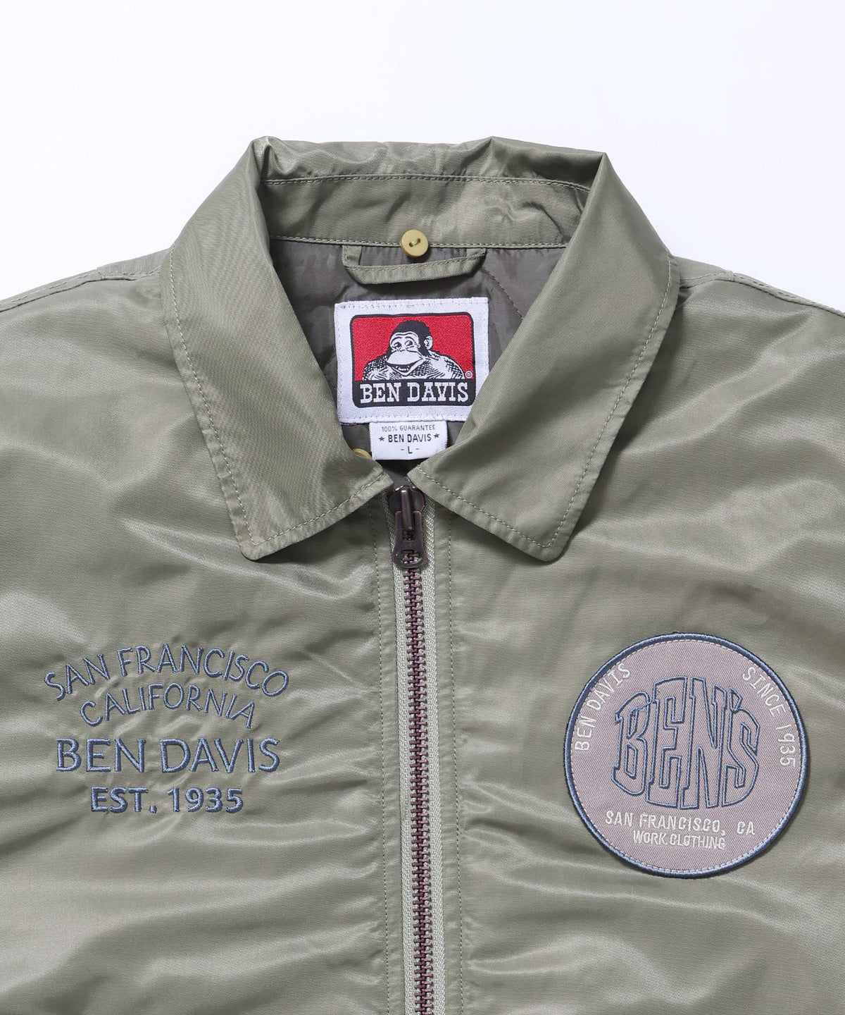 SOUVENIR EMB FLIGHT JACKET / スーベニアジャケット フライトジャケット 刺繍 ワッペン 着脱ボア衿 アウター ユニセックス カーキ