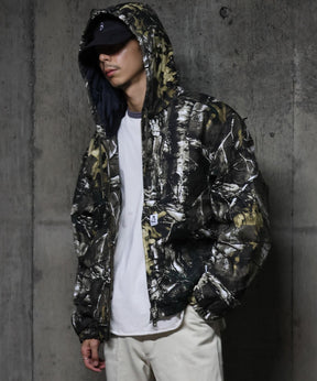 ZIP FRONT TRUCKER JACKET / トラッカージャケット コーデュロイ衿 ショート丈 中綿キルティング アウター ユニセックス 柄80