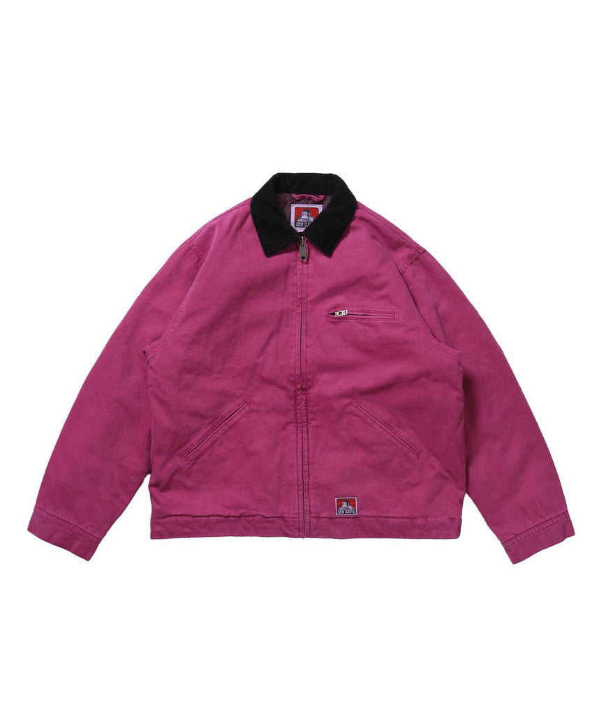 【BEN DAVIS（ベンデイビス）】ZIP FRONT TRUCKER JACKET / トラッカージャケット コーデュロイ衿 ショート丈 中綿キルティング アウター ユニセックス ピンク