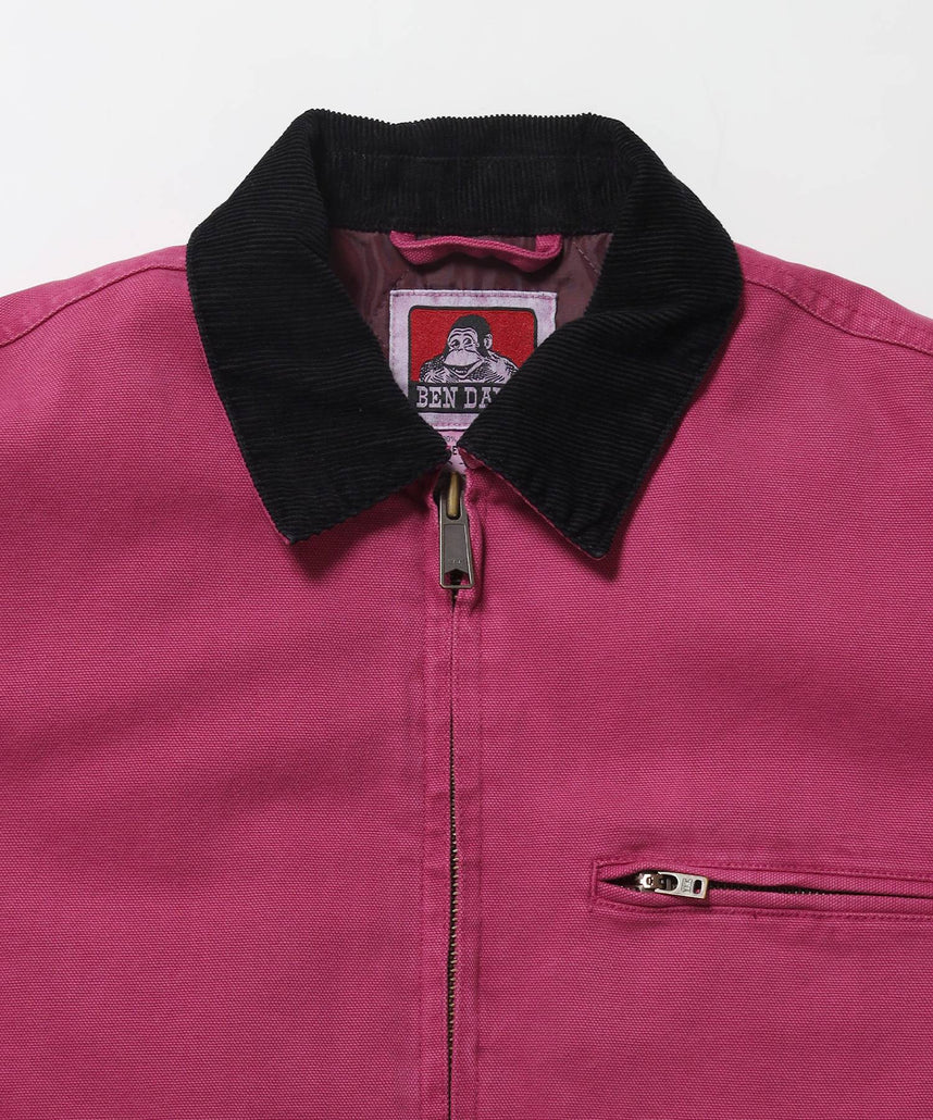 ZIP FRONT TRUCKER JACKET / トラッカージャケット コーデュロイ衿 ショート丈 中綿キルティング アウター ユニセックス