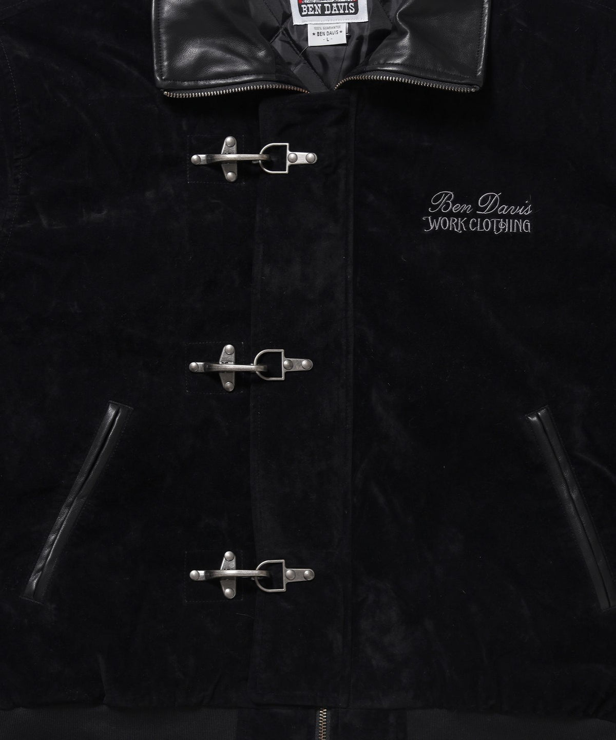FAUX SUEDE RESCUE JACKET / レスキュージャケット フェイクスエード 中綿キルティング ハイネック ワッペン アウター ユニセックス ブラック