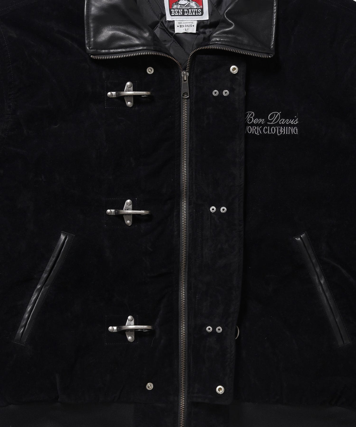 FAUX SUEDE RESCUE JACKET / レスキュージャケット フェイクスエード 中綿キルティング ハイネック ワッペン アウター ユニセックス ブラック