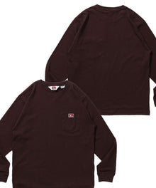 L/S POCKET TEE (REG) / ユニセックス ロングスリーブ ポケットT レギュラーフィット 長袖 ワンポイント ブラウン