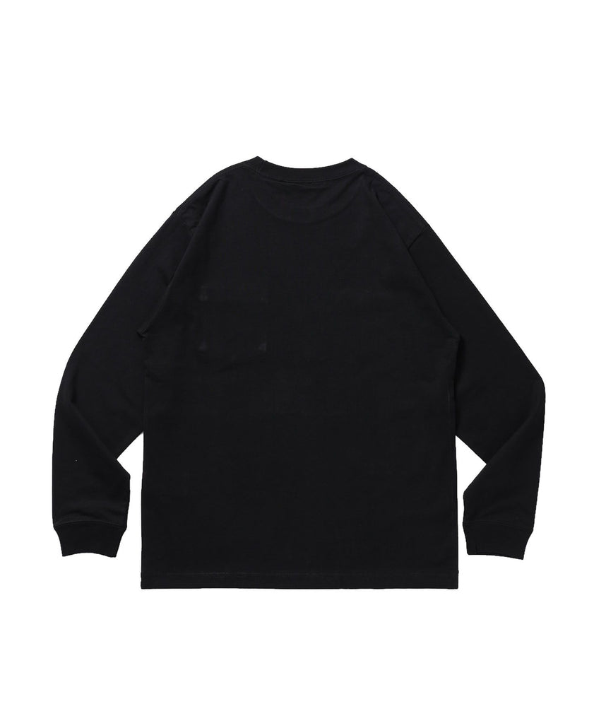 L/S POCKET TEE (REG) / ユニセックス ロングスリーブ ポケットT レギュラーフィット 長袖 ワンポイント ブラック