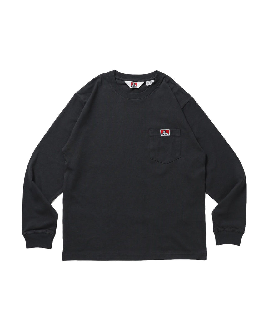 【BEN DAVIS（ベンデイビス）】L/S POCKET TEE (REG) / ユニセックス ロングスリーブ ポケットT レギュラーフィット 長袖 ワンポイント チャコール