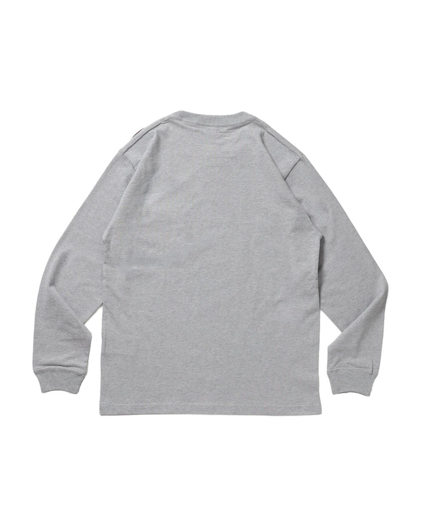 L/S POCKET TEE (REG) / ユニセックス ロングスリーブ ポケットT レギュラーフィット 長袖 ワンポイント グレー