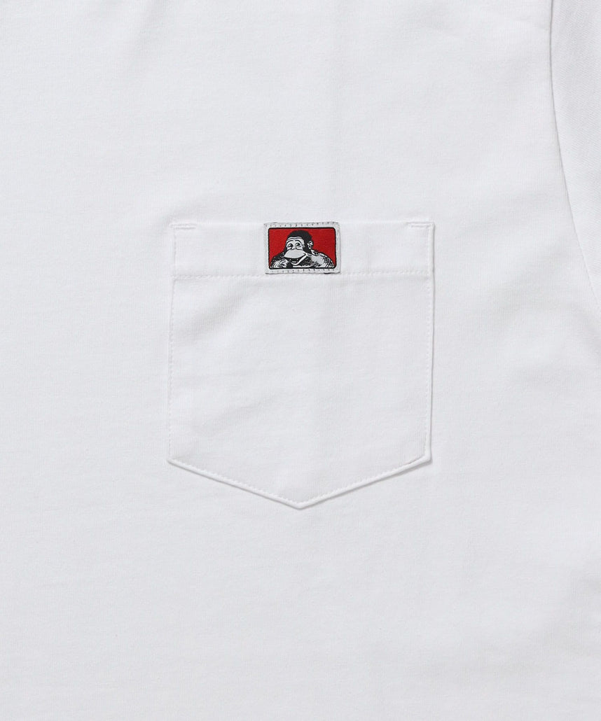 L/S POCKET TEE (REG) / ユニセックス ロングスリーブ ポケットT レギュラーフィット 長袖 ワンポイント ホワイト
