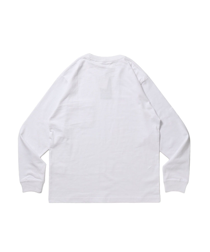 L/S POCKET TEE (REG) / ユニセックス ロングスリーブ ポケットT レギュラーフィット 長袖 ワンポイント ホワイト