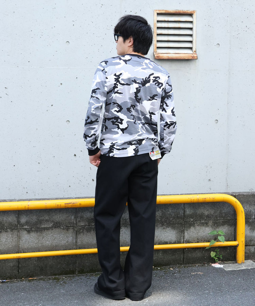 SCRIPT VNTG L/S TEE (REG) / ロンT 長袖 刺繍 ビスネーム ヴィンテージ加工 レギュラーフィット ユニセックス 柄80