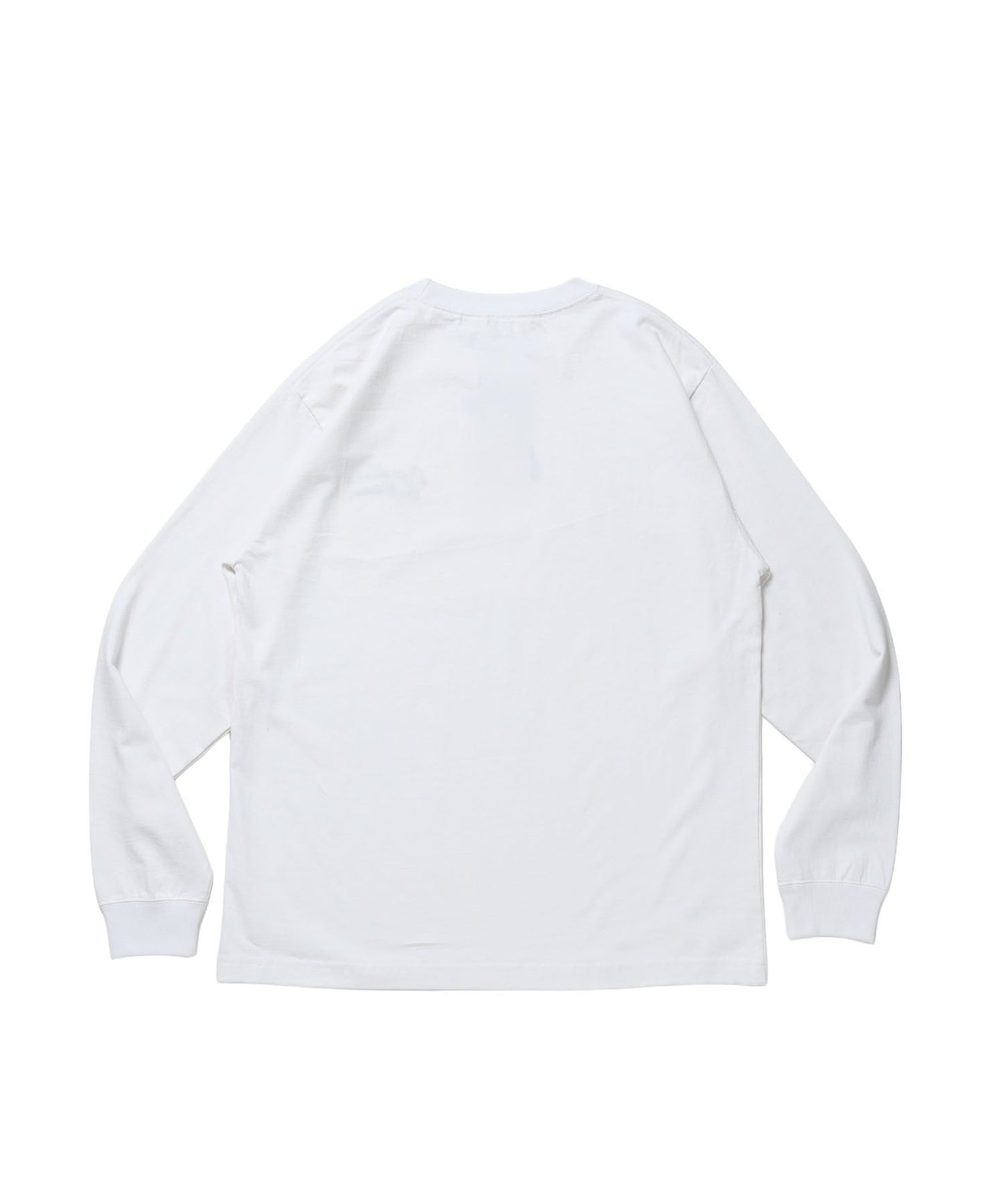 SCRIPT VNTG L/S TEE (REG) / ロンT 長袖 刺繍 ビスネーム ヴィンテージ加工 レギュラーフィット ユニセックス ホワイト
