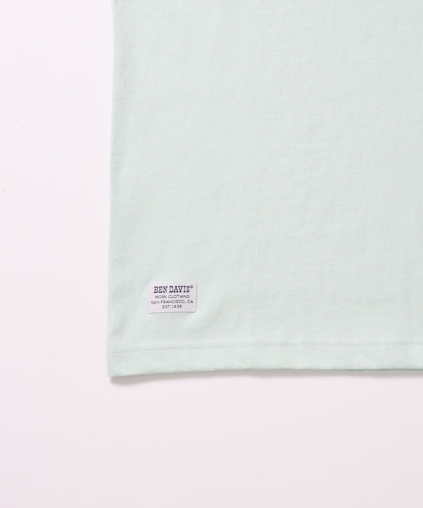SCRIPT VNTG L/S TEE (REG) / ロンT 長袖 刺繍 ビスネーム ヴィンテージ加工 レギュラーフィット ユニセックス ミント