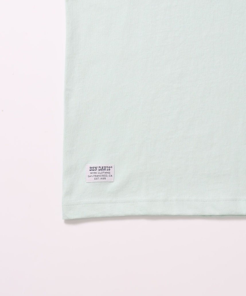 SCRIPT VNTG L/S TEE (REG) / ロンT 長袖 刺繍 ビスネーム ヴィンテージ加工 レギュラーフィット ユニセックス ミント
