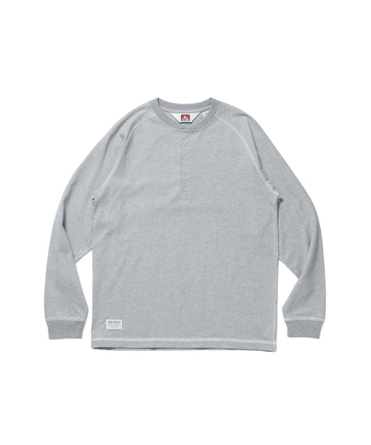 【BEN DAVIS（ベンデイビス）】BEN'S HENLEY L/S TEE / ヘンリーネック ロング ユニセックス ラグラン 長袖 グレー