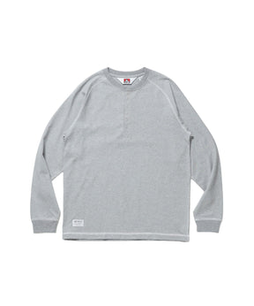 BEN'S HENLEY L/S TEE / ヘンリーネック ロング ユニセックス ラグラン 長袖 グレー