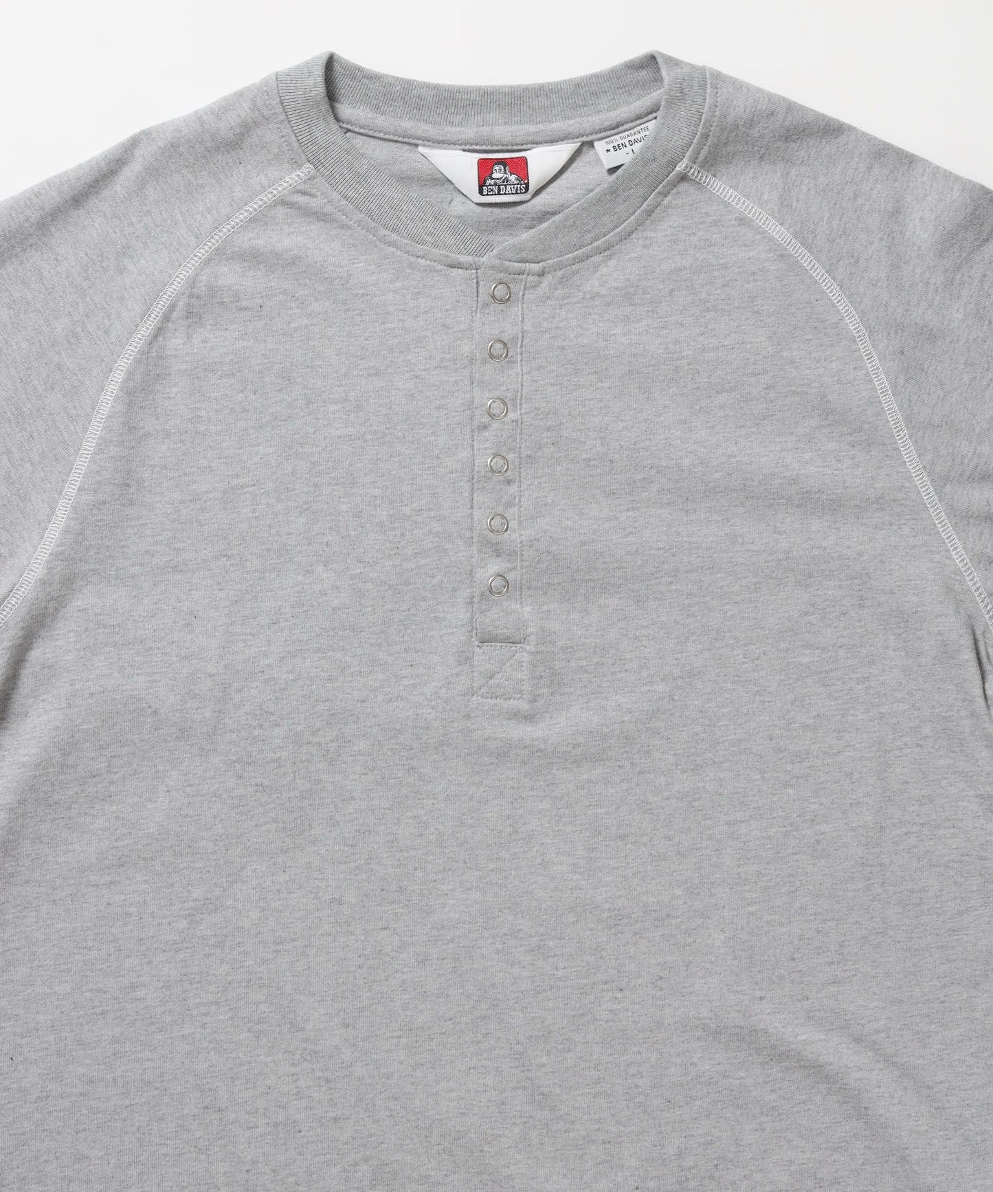 BEN'S HENLEY L/S TEE / ヘンリーネック ロング ユニセックス ラグラン 長袖 グレー