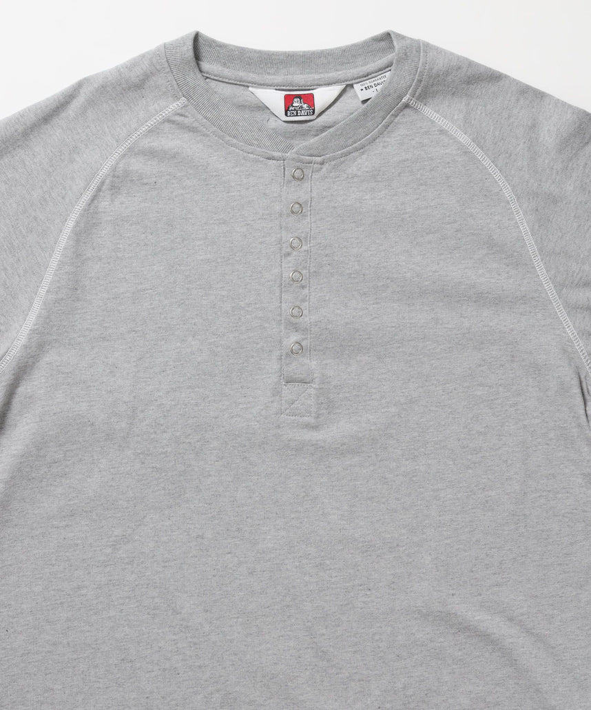 BEN'S HENLEY L/S TEE / ヘンリーネック ロング ユニセックス ラグラン 長袖 グレー