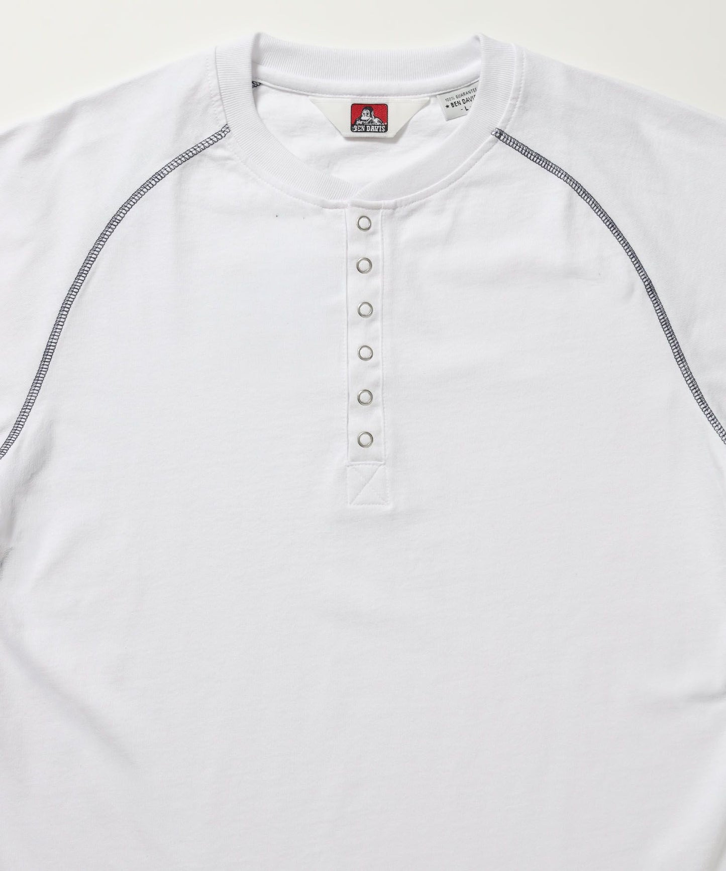 BEN'S HENLEY L/S TEE / ヘンリーネック ロング ユニセックス ラグラン 長袖 ホワイト