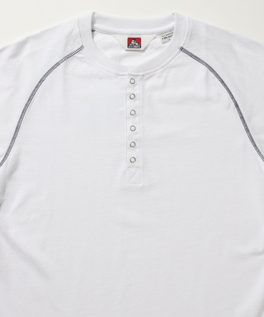 BEN'S HENLEY L/S TEE / ヘンリーネック ロング ユニセックス ラグラン 長袖 ホワイト