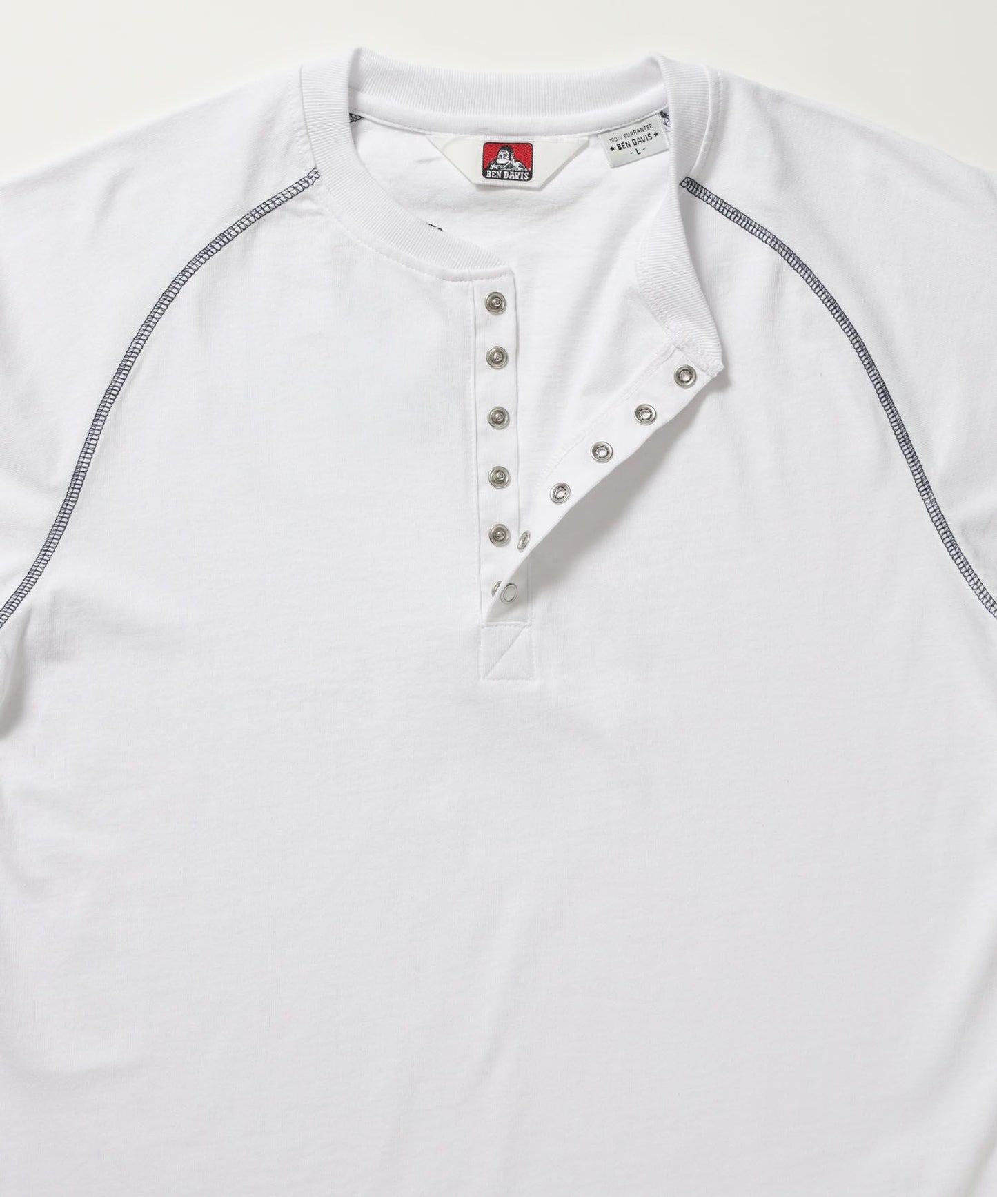 BEN'S HENLEY L/S TEE / ヘンリーネック ロング ユニセックス ラグラン 長袖 ホワイト