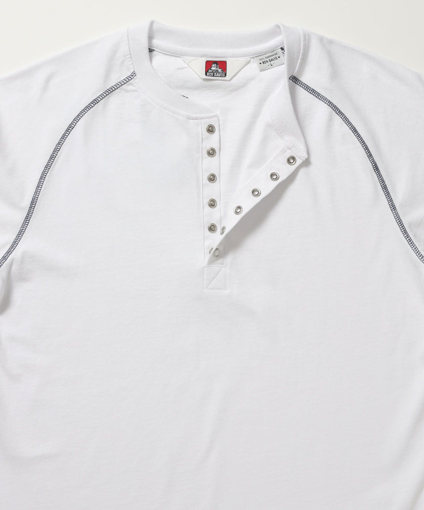 BEN'S HENLEY L/S TEE / ヘンリーネック ロング ユニセックス ラグラン 長袖 ホワイト
