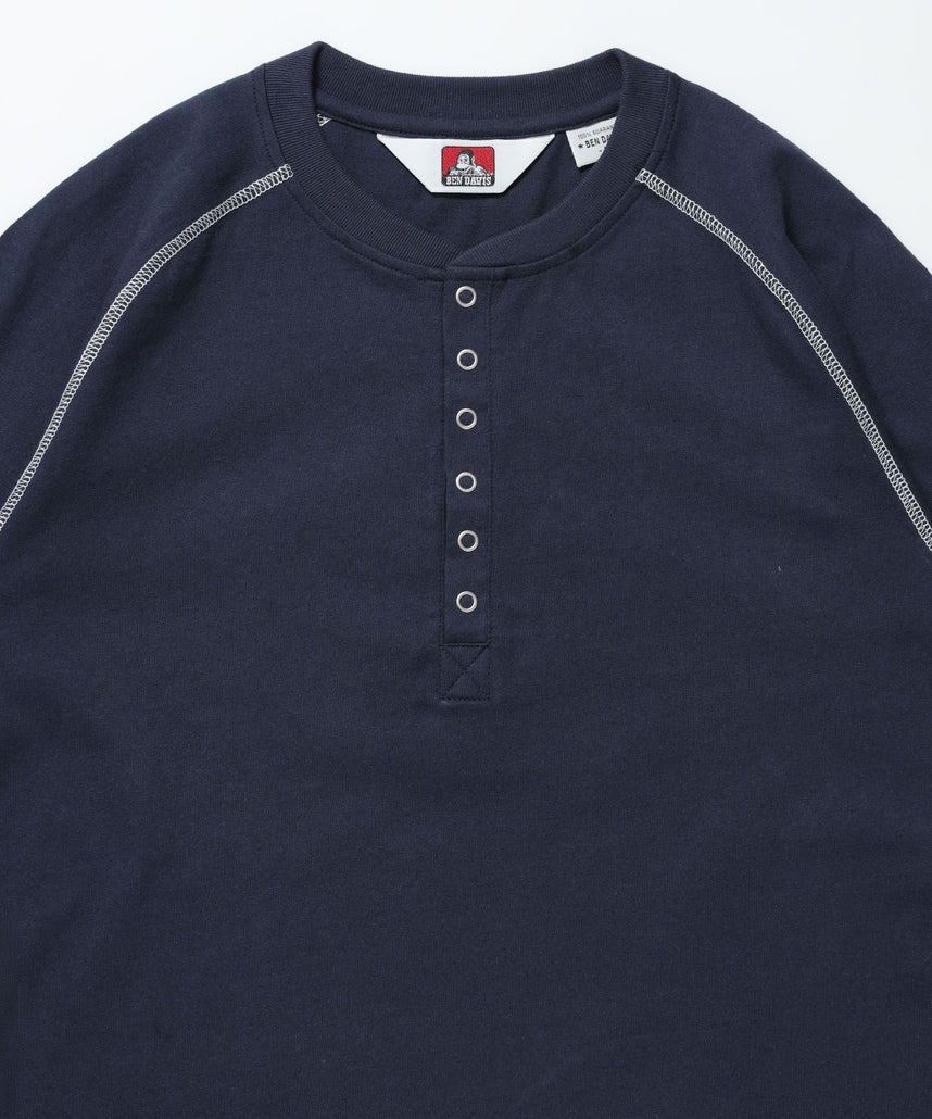 BEN'S HENLEY L/S TEE / ヘンリーネック ロング ユニセックス ラグラン 長袖 ネイビー