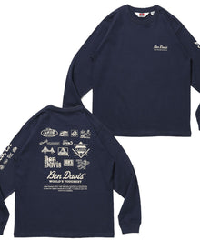 GRAPHIC L/S TEE (REG) / ロンT ユニセックス レギュラーフィット 長袖 ラバープリント ネイビー