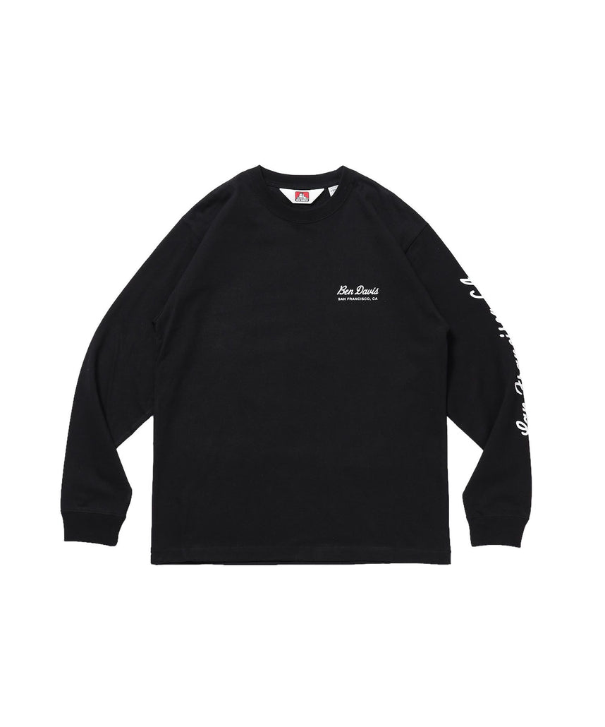 【BEN DAVIS（ベンデイビス）】GRAPHIC L/S TEE (REG) / ロンT ユニセックス レギュラーフィット 長袖 ラバープリント ブラック