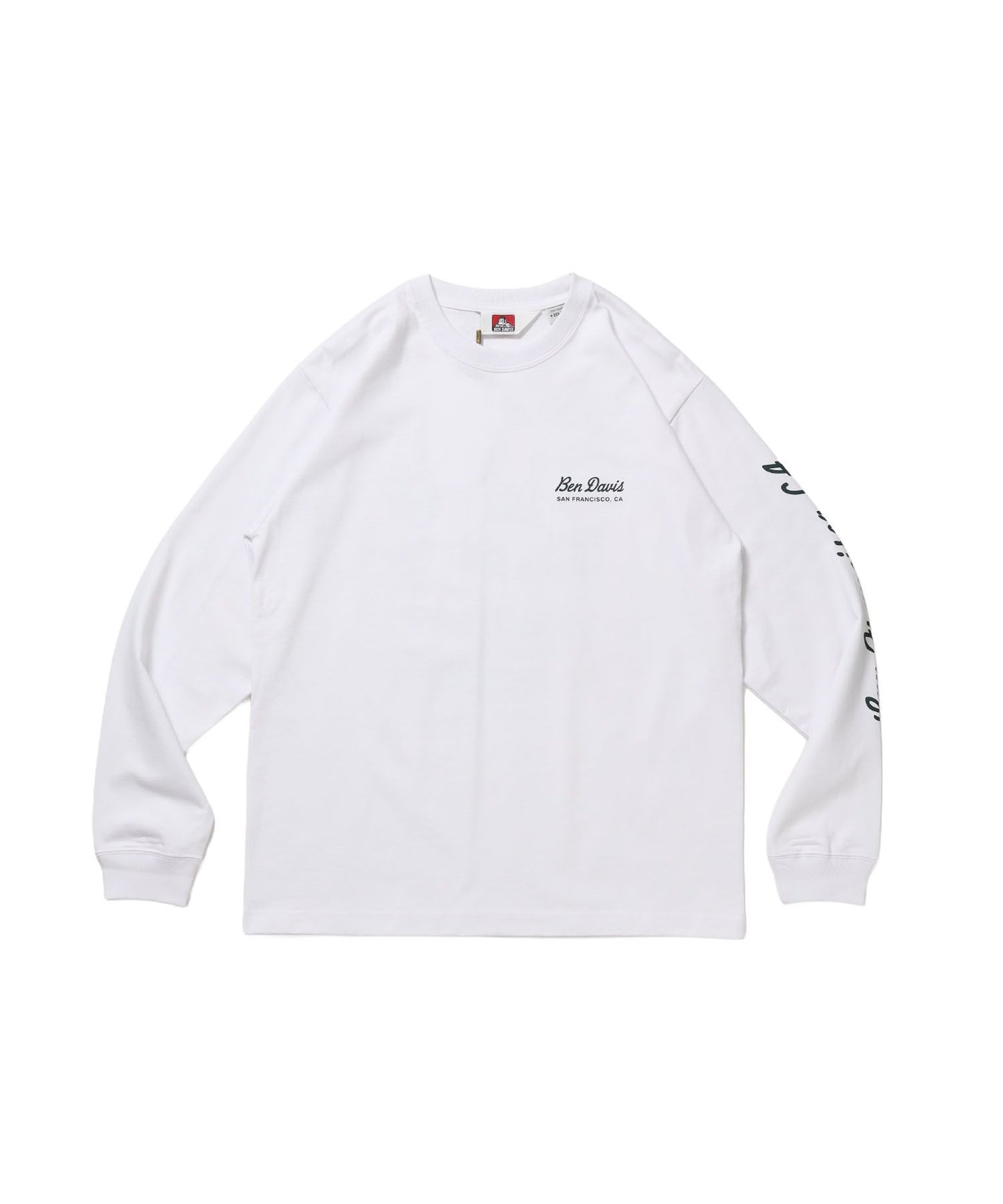 【BEN DAVIS（ベンデイビス）】GRAPHIC L/S TEE (REG) / ロンT ユニセックス レギュラーフィット 長袖 ラバープリント ホワイト