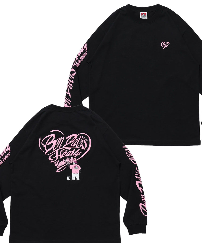 【BEN DAVIS（ベンデイビス）】GRAPHIC WIDE L/S TEE / ワイドシルエット グラフィック ロンT 長袖 ユニセックス ブラック
