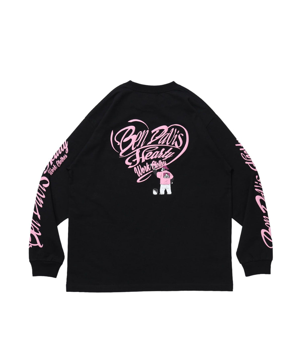 【BEN DAVIS（ベンデイビス）】GRAPHIC WIDE L/S TEE / ワイドシルエット グラフィック ロンT 長袖 ユニセックス ブラック
